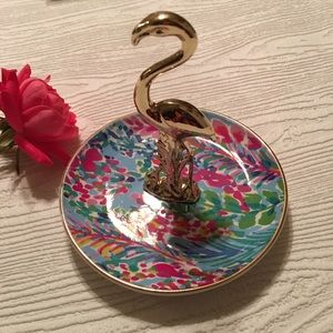 NWT Lilly Pulitzer Ceramic Flamingo Ring Dish